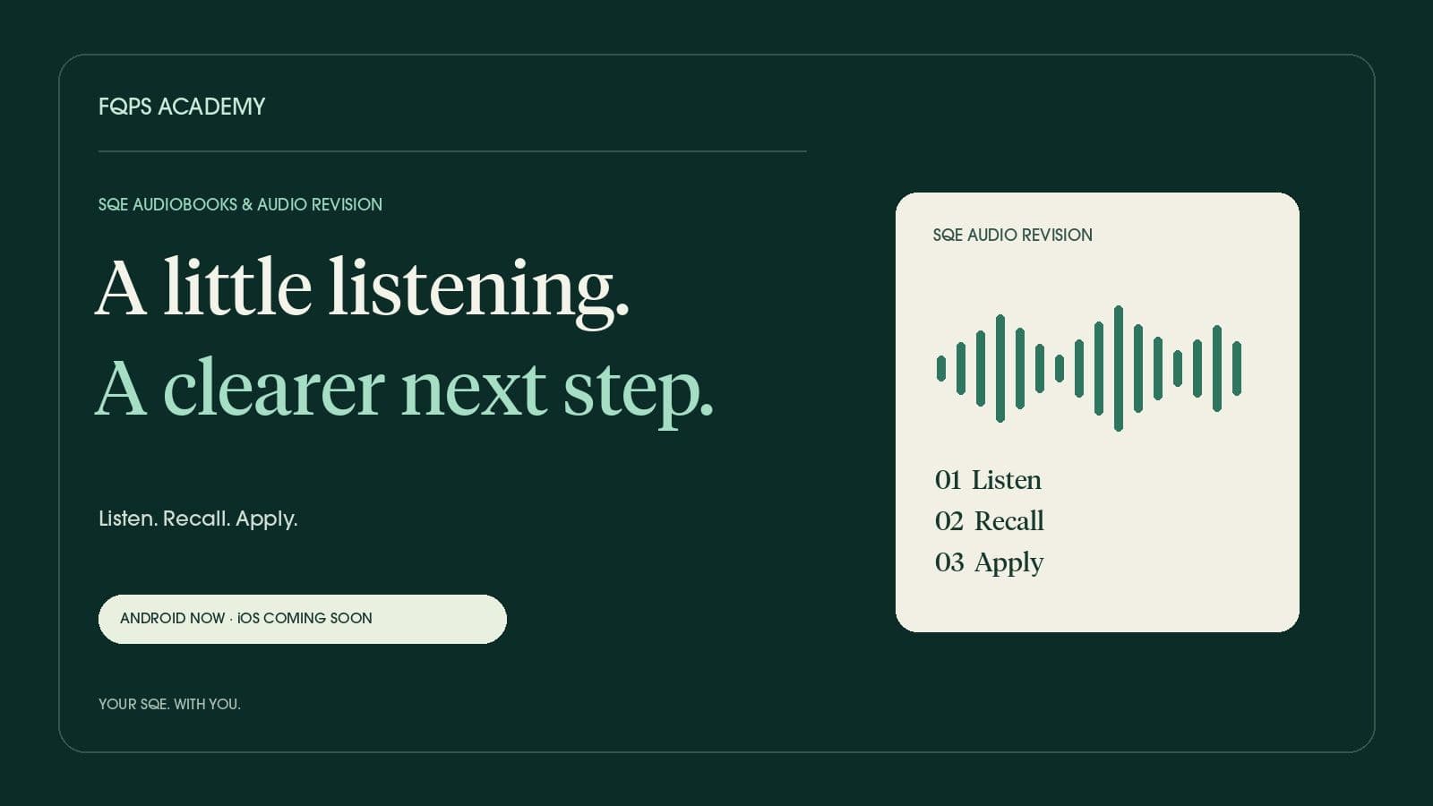 SQE Audiobooks: A Practical Guide to Audio Revision