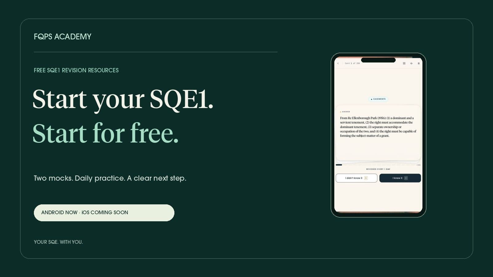 Free SQE1 Revision Resources: Mocks, Questions & App
